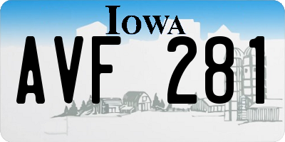 IA license plate AVF281
