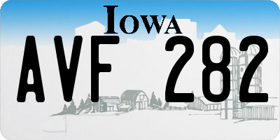 IA license plate AVF282