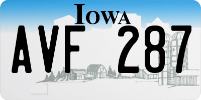 IA license plate AVF287