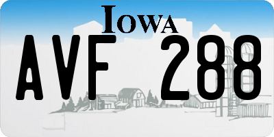 IA license plate AVF288