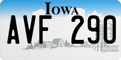 IA license plate AVF290