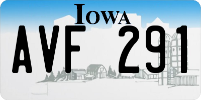 IA license plate AVF291