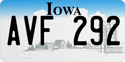 IA license plate AVF292