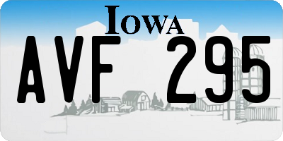 IA license plate AVF295