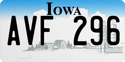 IA license plate AVF296