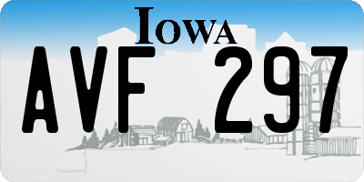 IA license plate AVF297
