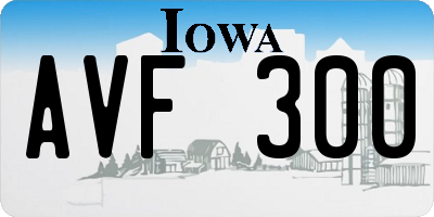 IA license plate AVF300