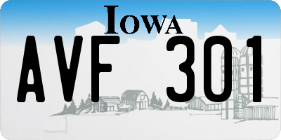 IA license plate AVF301