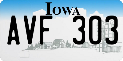 IA license plate AVF303