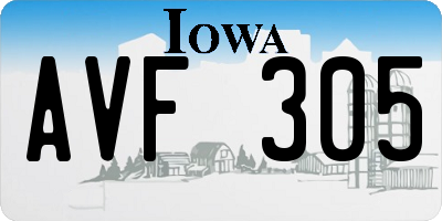 IA license plate AVF305
