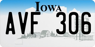 IA license plate AVF306