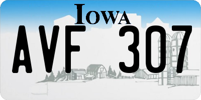 IA license plate AVF307