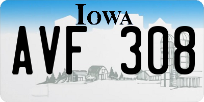 IA license plate AVF308