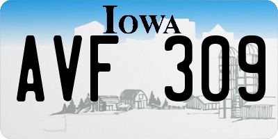 IA license plate AVF309
