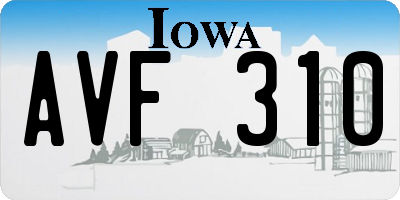 IA license plate AVF310
