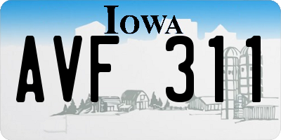 IA license plate AVF311