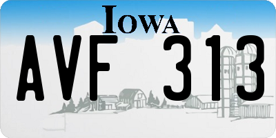 IA license plate AVF313
