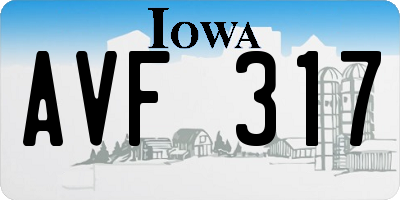 IA license plate AVF317