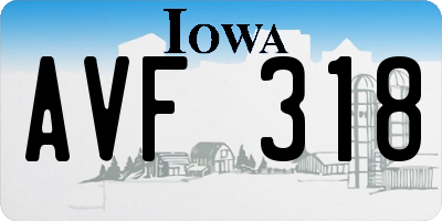 IA license plate AVF318