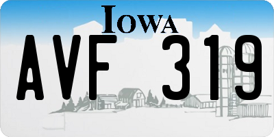 IA license plate AVF319