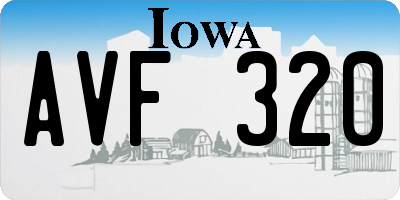 IA license plate AVF320