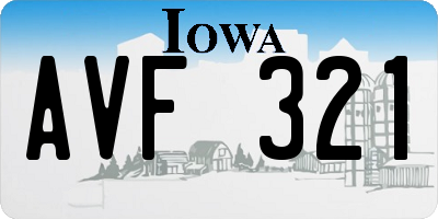 IA license plate AVF321