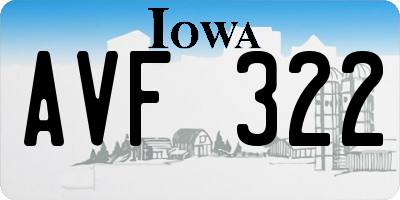 IA license plate AVF322
