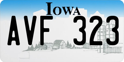 IA license plate AVF323