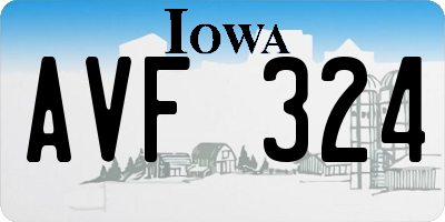 IA license plate AVF324