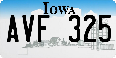IA license plate AVF325