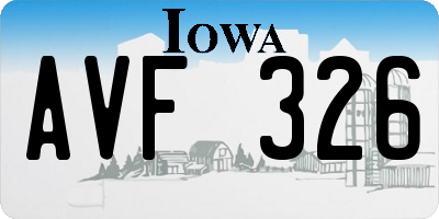 IA license plate AVF326