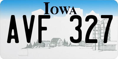 IA license plate AVF327