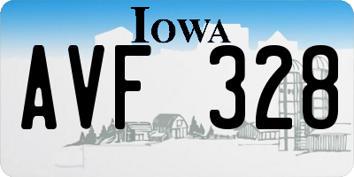 IA license plate AVF328