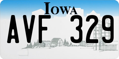 IA license plate AVF329