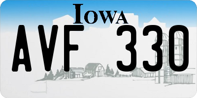 IA license plate AVF330