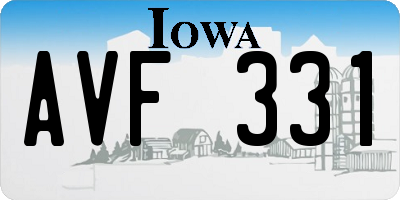 IA license plate AVF331