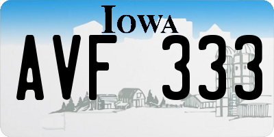 IA license plate AVF333