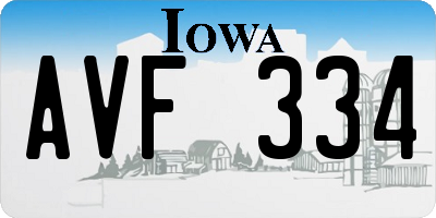 IA license plate AVF334