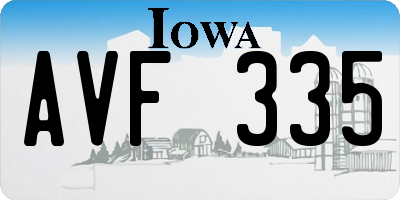 IA license plate AVF335