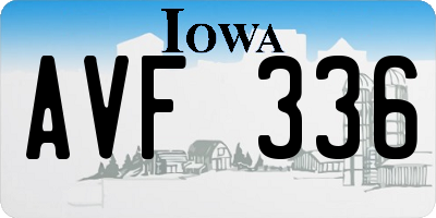 IA license plate AVF336