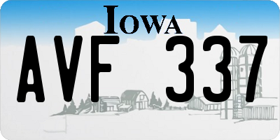 IA license plate AVF337