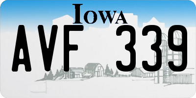 IA license plate AVF339