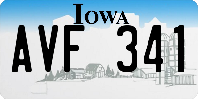 IA license plate AVF341