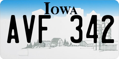 IA license plate AVF342