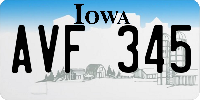 IA license plate AVF345