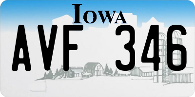IA license plate AVF346