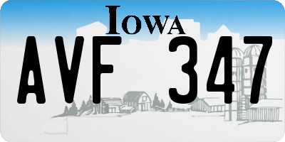 IA license plate AVF347