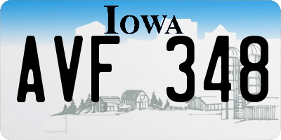 IA license plate AVF348