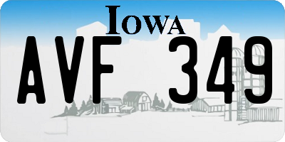 IA license plate AVF349