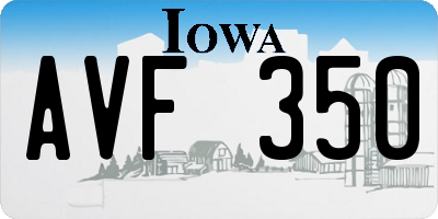 IA license plate AVF350